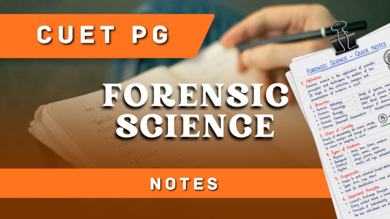 CUET PG Forensic Science Notes